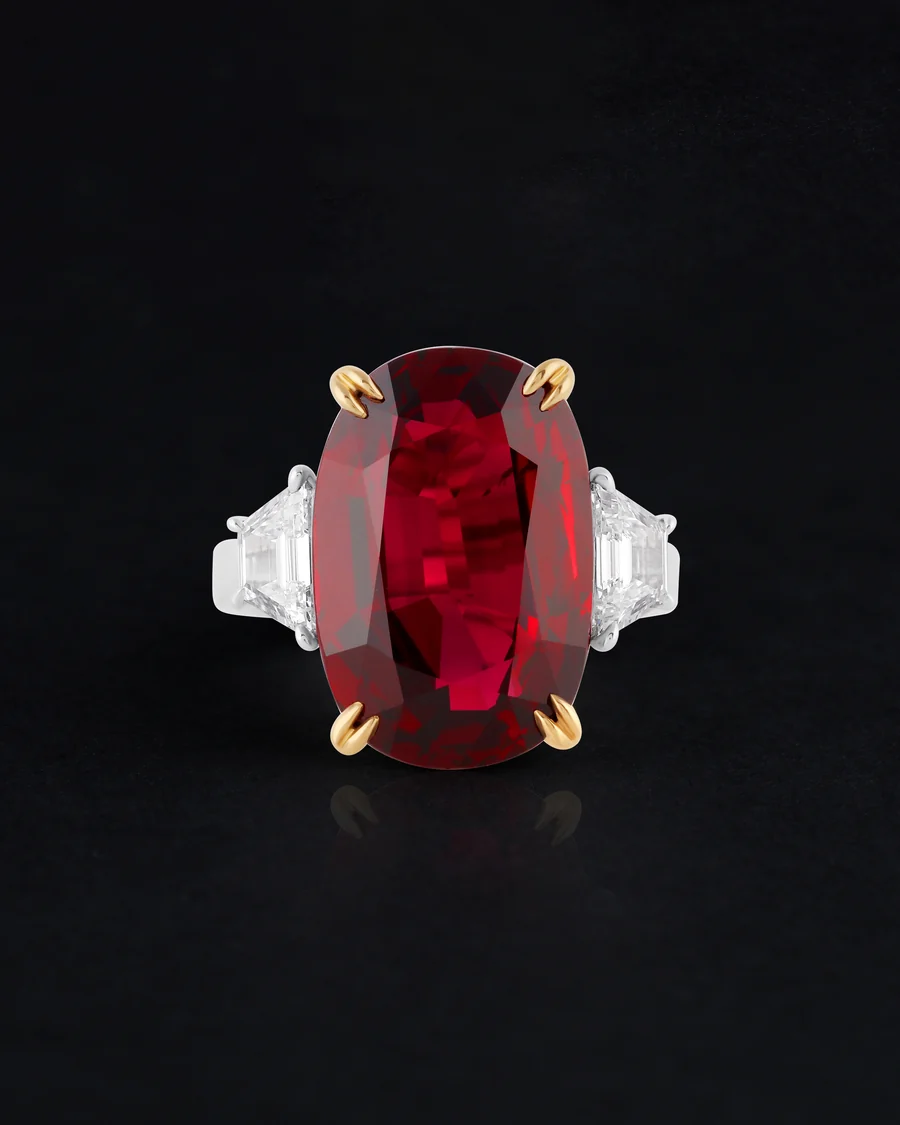 A ruby and diamond ring